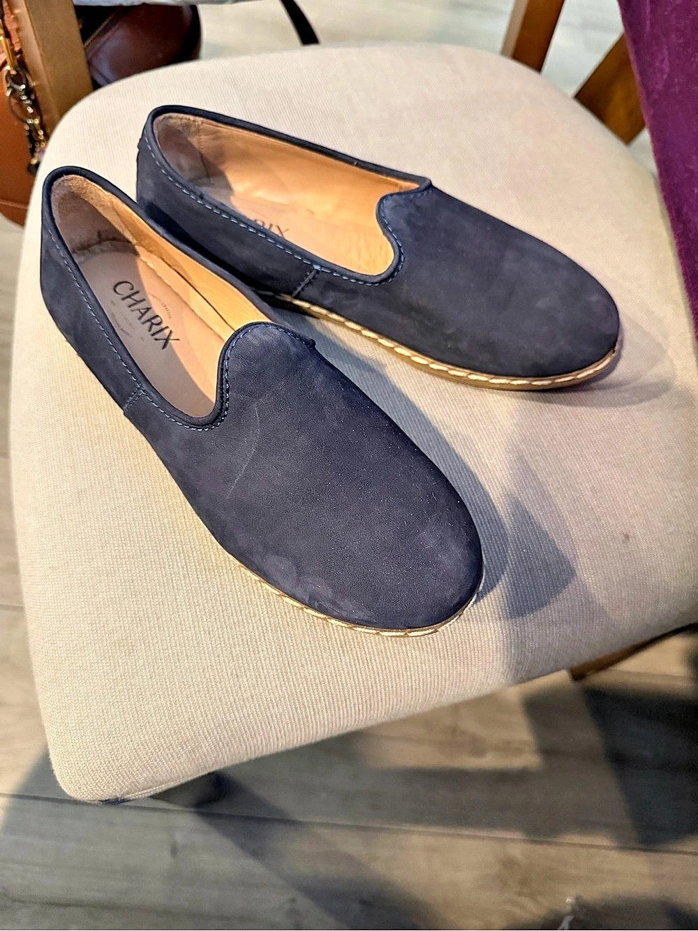 CHARIX Women's Classic Slip-On Blue Loafers